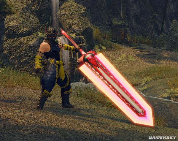 替换了雄火龙衍生的大剑变为游戏《梦幻之星》的帅气红光巨剑,带有剑