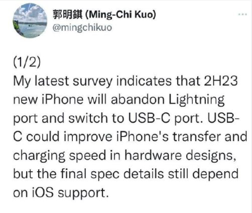 再等一年半？曝苹果iPhone15将使用Type-C接口