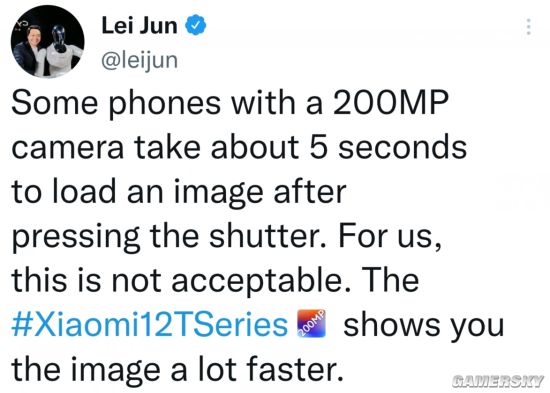 雷军：部分两亿像素手机拍照加载要5秒 令人无法接受
