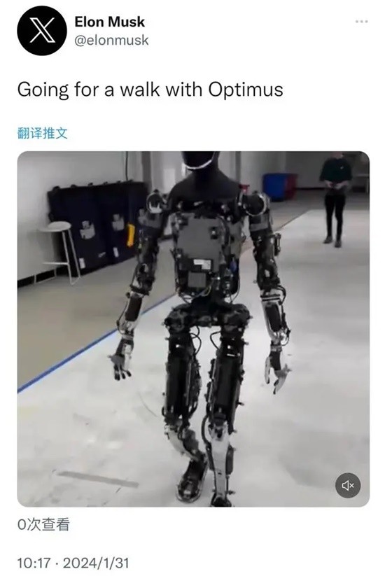 特斯拉再次展示第二代人形机器人optimus步行能力 步伐更稳健