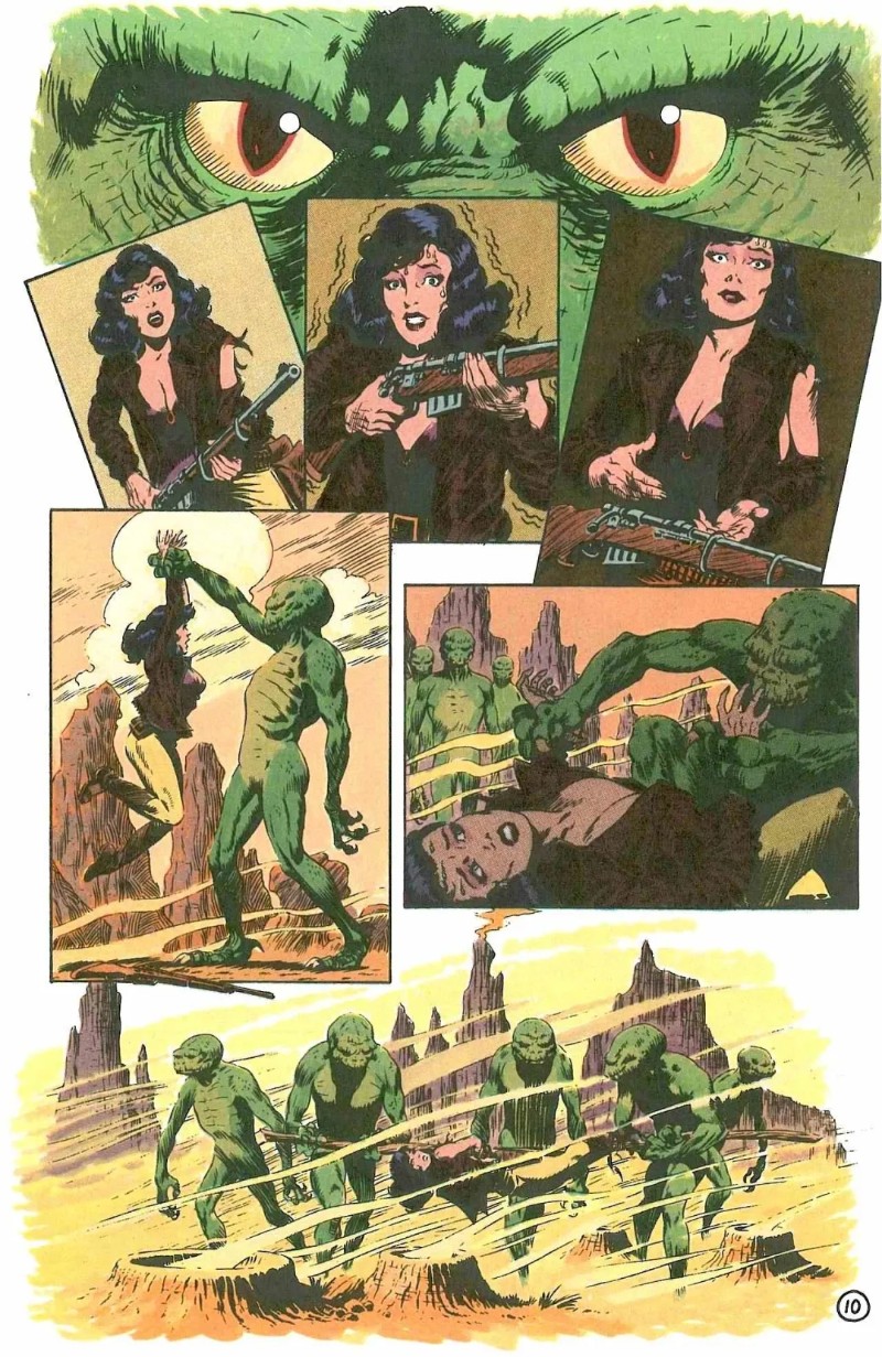 街机《恐龙快打》漫画剧情:汉娜被蜥蜴人捉住,改写了人类的命运