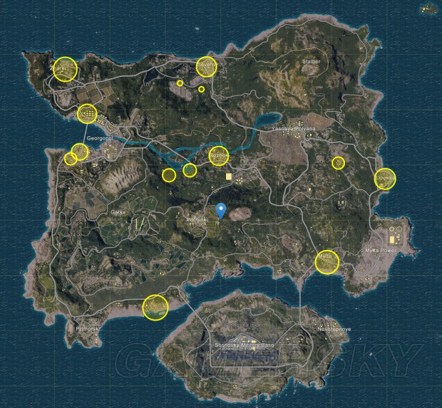 《绝地求生大逃杀》100%刷车点及物资点一览