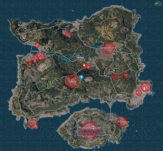 《绝地求生大逃杀》100%刷车点及物资点一览