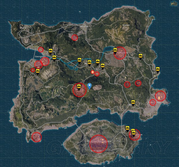 《绝地求生大逃杀》100%刷车点及物资点一览