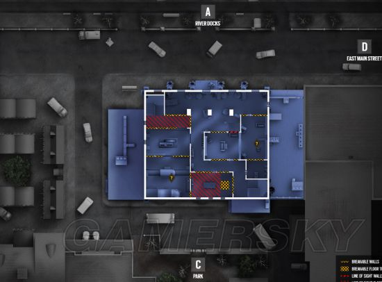 《彩虹六号围攻》平面地图及可破坏地点一览