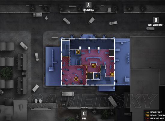 《彩虹六号围攻》平面地图及可破坏地点一览