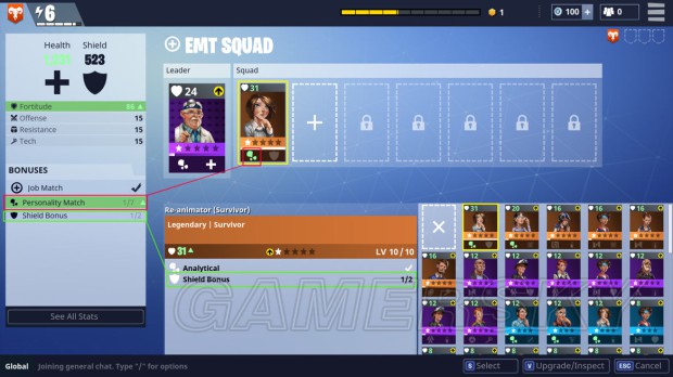 《堡垒之夜》队伍&英雄及素质作用详解