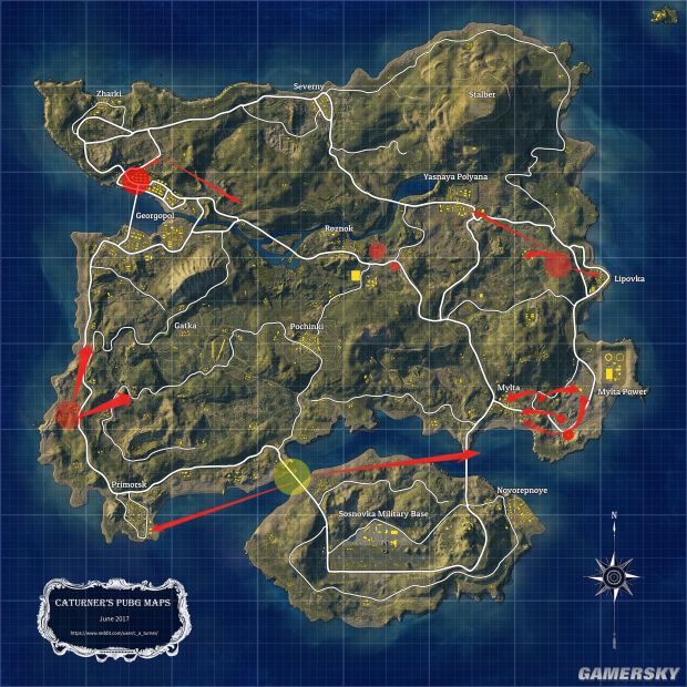 《绝地求生大逃杀》双排及四排跳伞点推荐 绝地求生大逃杀双排跳哪好