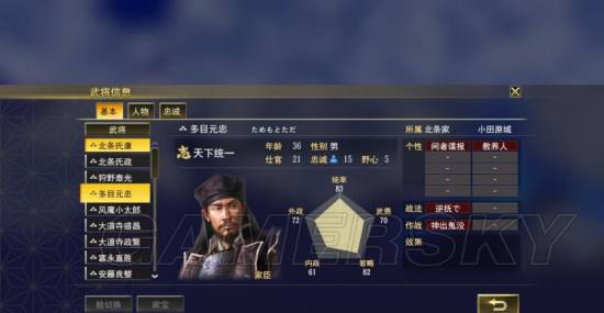 《信长之野望大志》1554剧本北条家解析