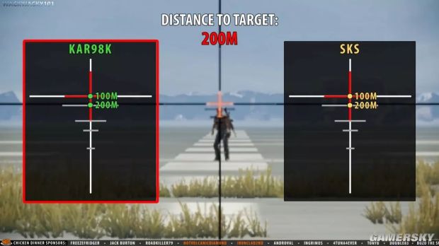 《绝地求生》4倍镜各距离瞄准点 绝地求生新版4倍镜怎么用