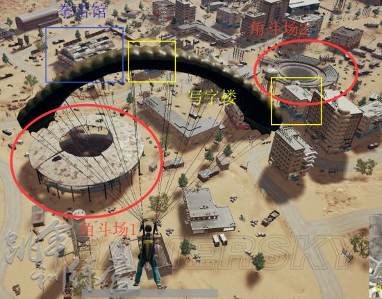 《绝地求生》沙漠地图拳击馆双圆盘打法