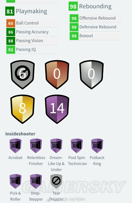 《NBA2K18》钻石贾巴尔属性一览及分析 钻石贾巴尔好用吗