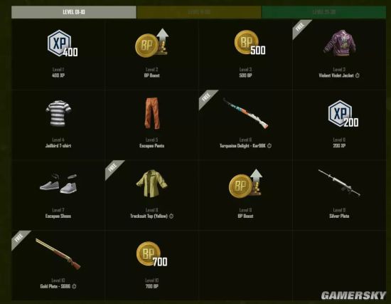 《绝地求生》通行证任务奖励规则及服装一览 通行证等级奖励有哪些