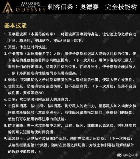 《刺客信条奥德赛》全技能效果详解 技能树一览