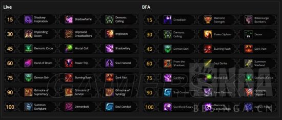 《魔兽世界》8.0测试服术士职业改动汇总 术士法术及天赋改动一览