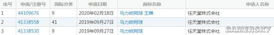 博鱼·体育登录入口“马力欧网球 王牌”商标现身中国商标网 任天堂申请注册(图1)
