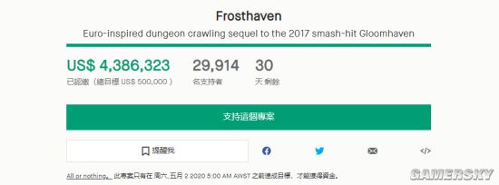 桌游《幽港迷城》续作《Frosthaven》众筹达400万美金超目标8倍|游民星空