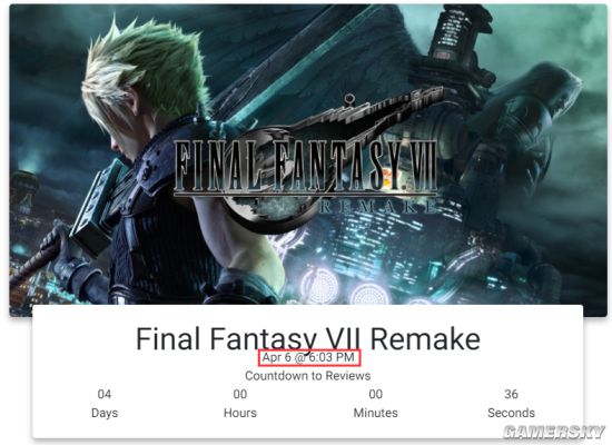 最终幻想7 重制版 评分将于4月6日解禁玩家预测90分 游民星空