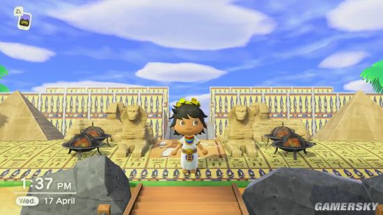 玩家在《集合啦！动物森友会》中重现古埃及：还造了“金字塔”