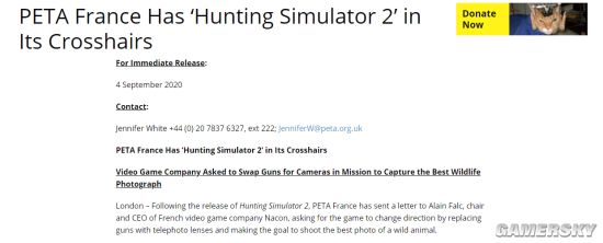 动物保护组织PETA要求《模拟狩猎2》把枪换成相机：把玩家变成动物救世主