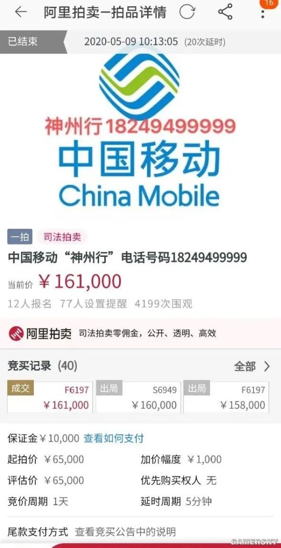尾号99999手机号卖出16万元 溢价率达148%