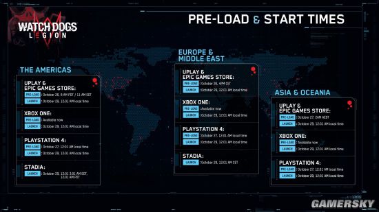 《看门狗：军团》各地区上线时间及各版本容量公布