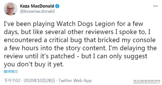 《看门狗：军团》X1X存在导致主机过热关机的严重Bug 育碧将发布修复补丁