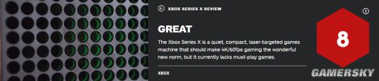 XSX主机媒体评测 IGN 8分：会让4K/60帧成为新常态