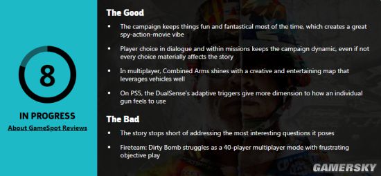 《使命召唤17：黑色行动5》Gamespot临时评分8分：充满趣味性与幻想性