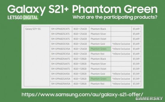 太独特：三星Galaxy S21新配色幻影绿曝光