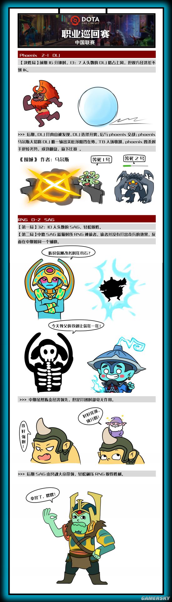 趣味漫画回顾 Dpc中国联赛前两周比赛 游民星空gamersky Com