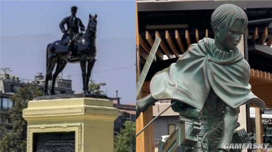 智利民族英雄雕像损坏维修 民众建议用《进击的巨人》中的兵长代替