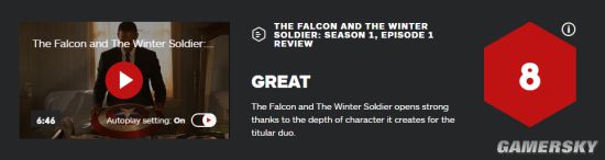 《猎鹰与冬兵》首集IGN8分 令人印象深刻的角色塑造