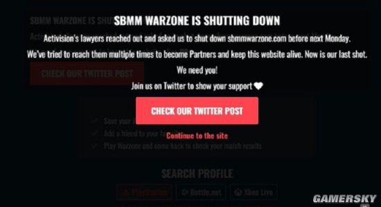 动视要求《使命召唤：战区》信息统计网站SBMM Warzone一周内关站
