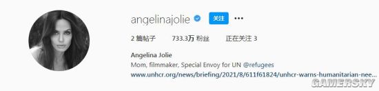 安吉丽娜朱莉开通首个社交账号 1小时突破170万粉丝