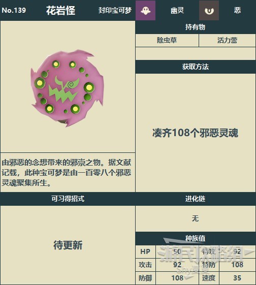 《寶可夢阿爾宙斯》洗翠圖鑑 全寶可夢分佈與數據一覽_花巖怪 - 第1張