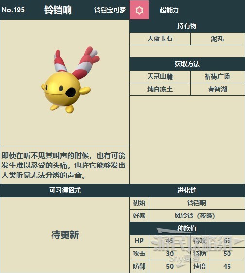 《宝可梦阿尔宙斯》洗翠图鉴 全宝可梦分布与数据一览_铃铛响