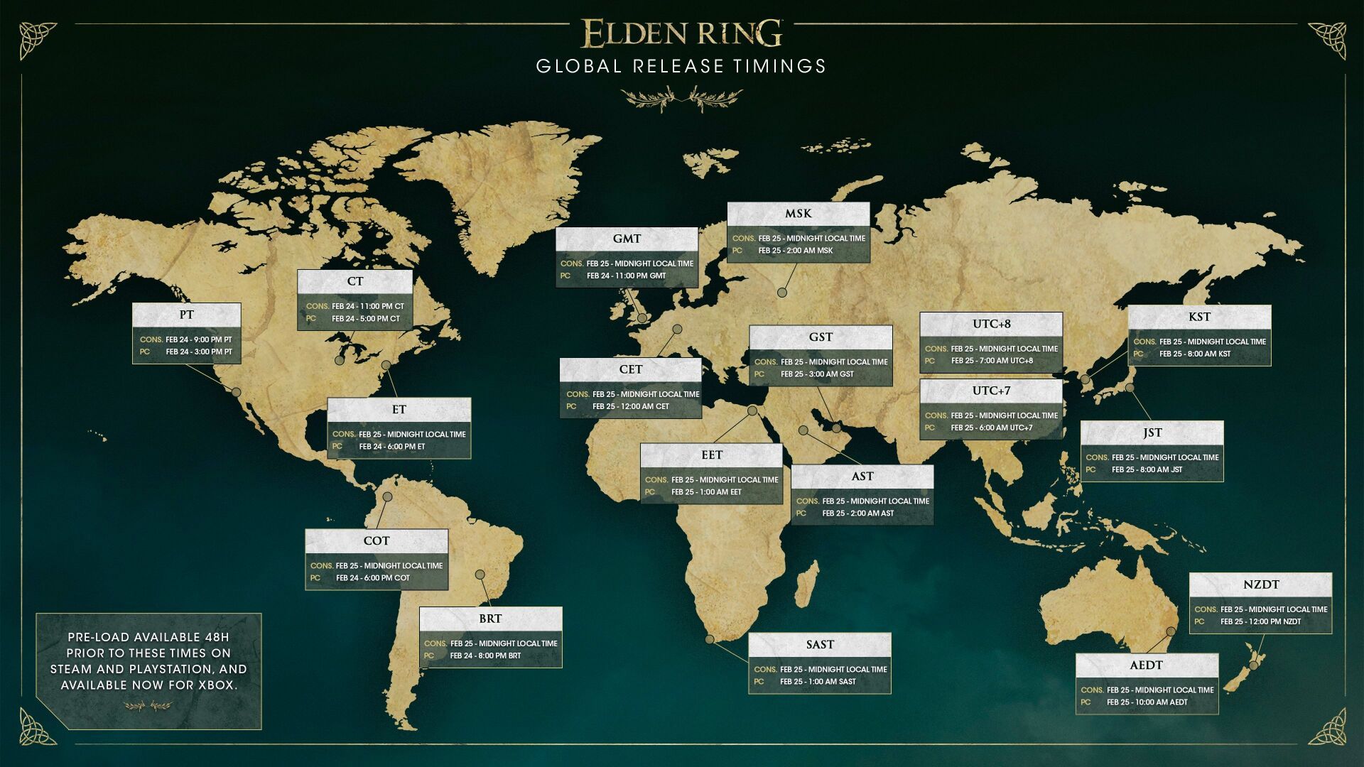 《艾爾登法環》全球各時區解鎖時間一覽 - 第1張