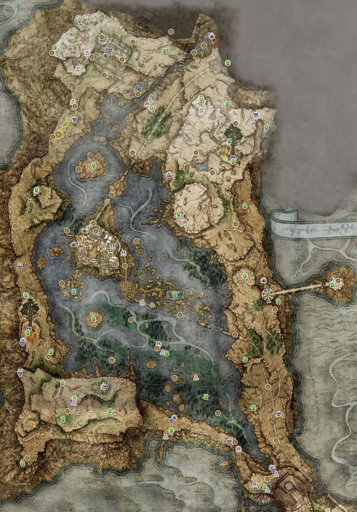 《艾爾登法環》湖之利耶尼亞地圖攻略 墓地、洞窟、BOSS及道具位置彙總_利耶尼亞全要素地圖 - 第1張