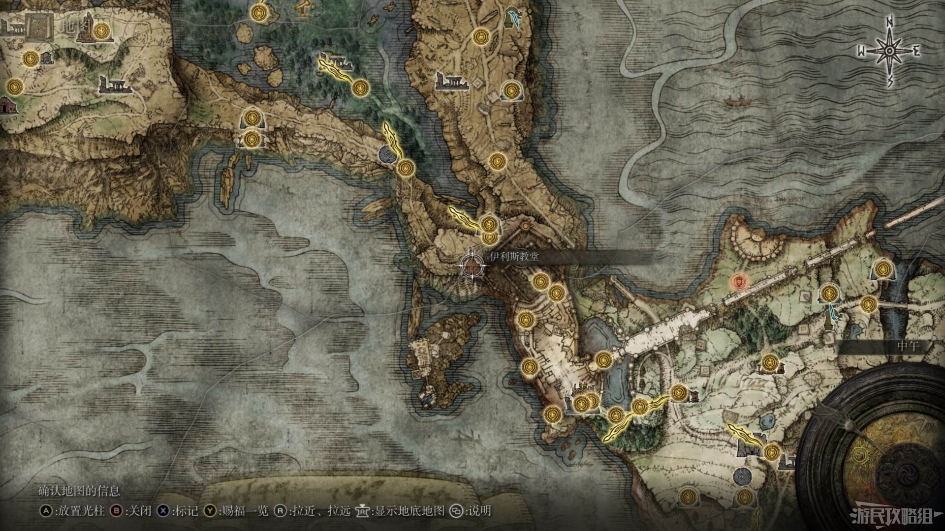 《艾尔登法环》全地图关键位置 墓地、监牢、洞窟及建筑位置图_湖之利耶尼亚 - 第1张