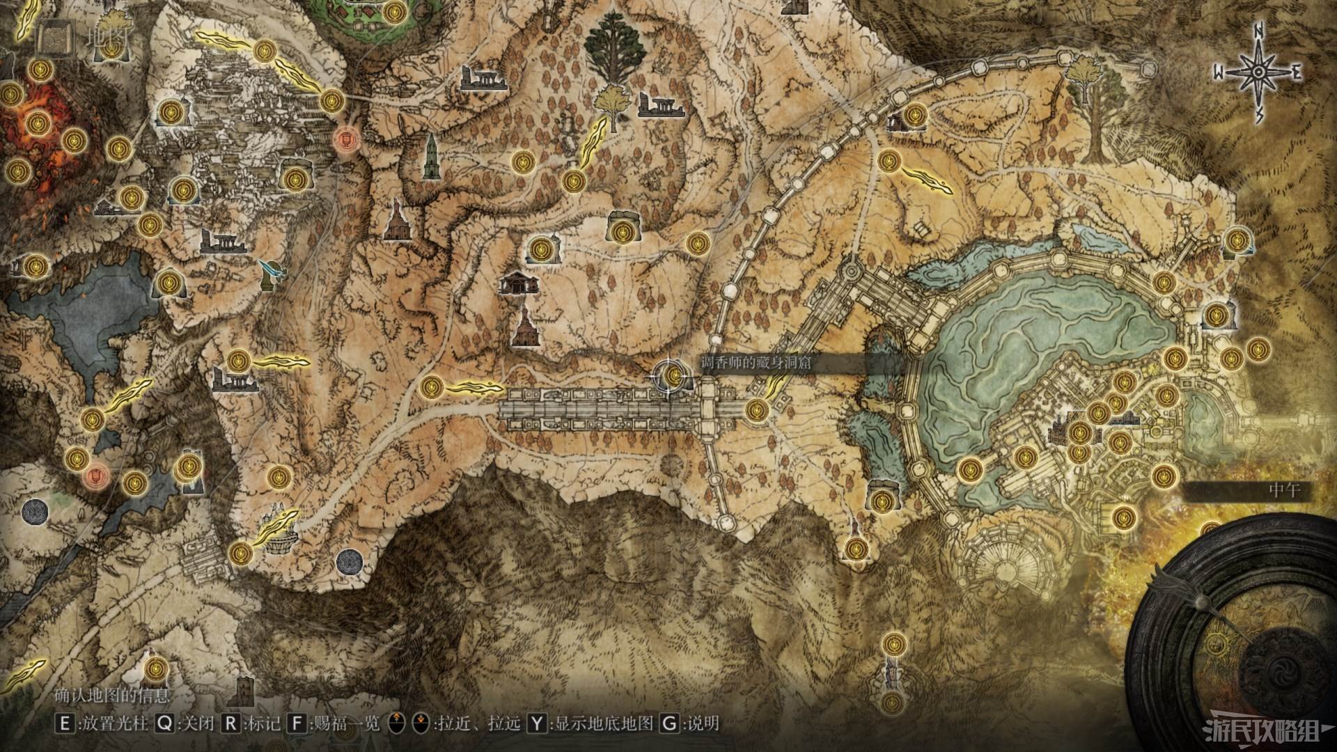 《艾爾登法環》全地圖關鍵位置 墓地、監牢、洞窟及建築位置圖_亞壇高原 - 第8張
