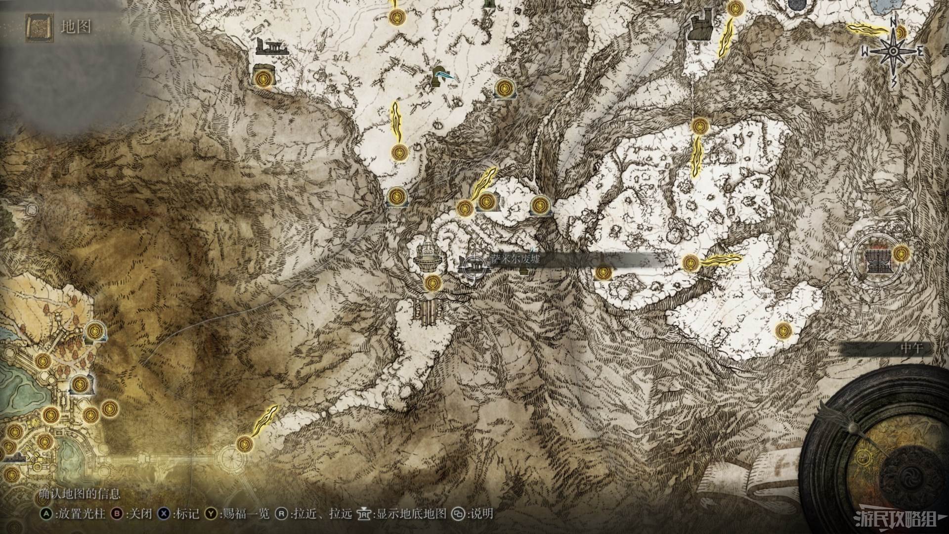 《艾爾登法環》全地圖關鍵位置 墓地、監牢、洞窟及建築位置圖_巨人山頂 - 第2張