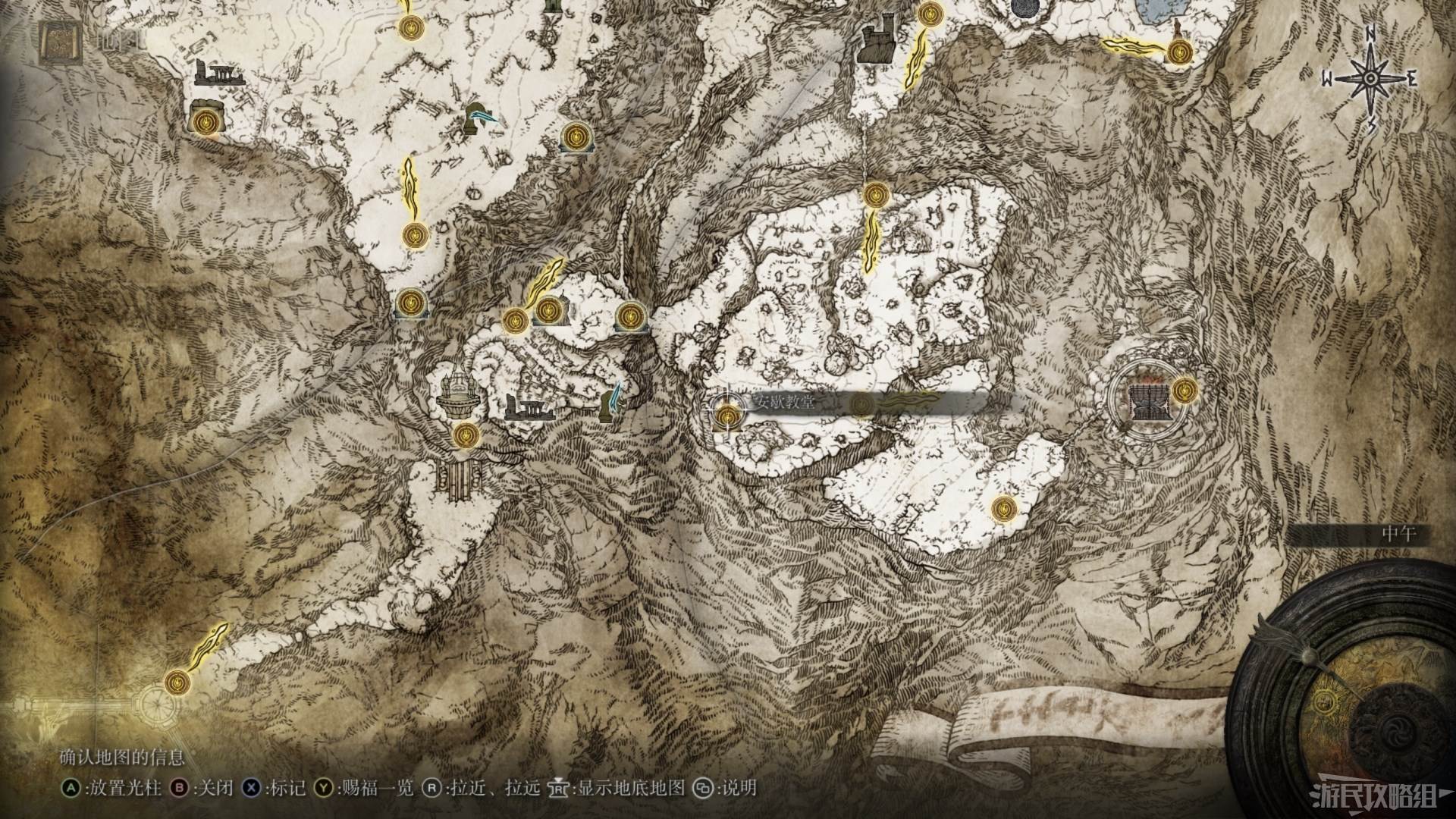 《艾尔登法环》全地图关键位置 墓地、监牢、洞窟及建筑位置图_巨人山顶 - 第5张