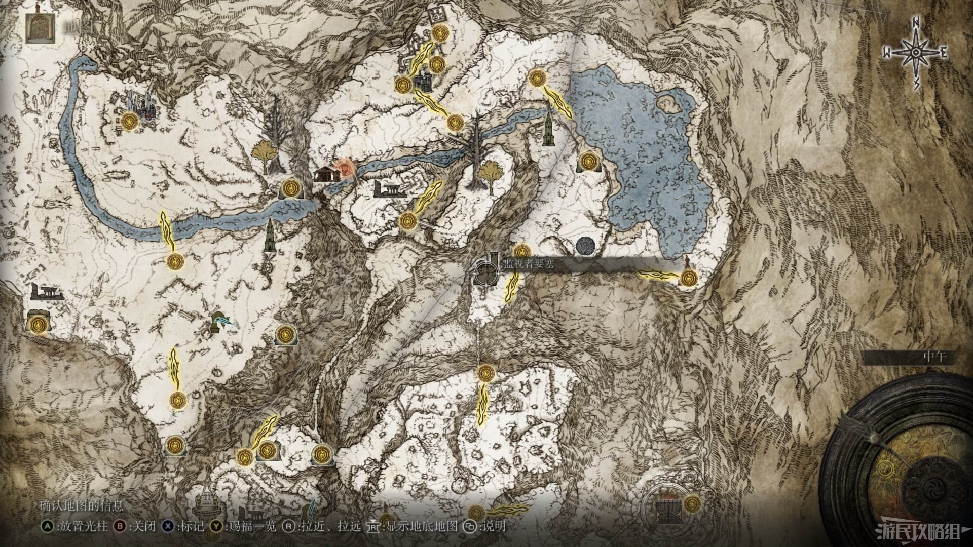 《艾尔登法环》全地图关键位置 墓地、监牢、洞窟及建筑位置图_巨人山顶 - 第7张