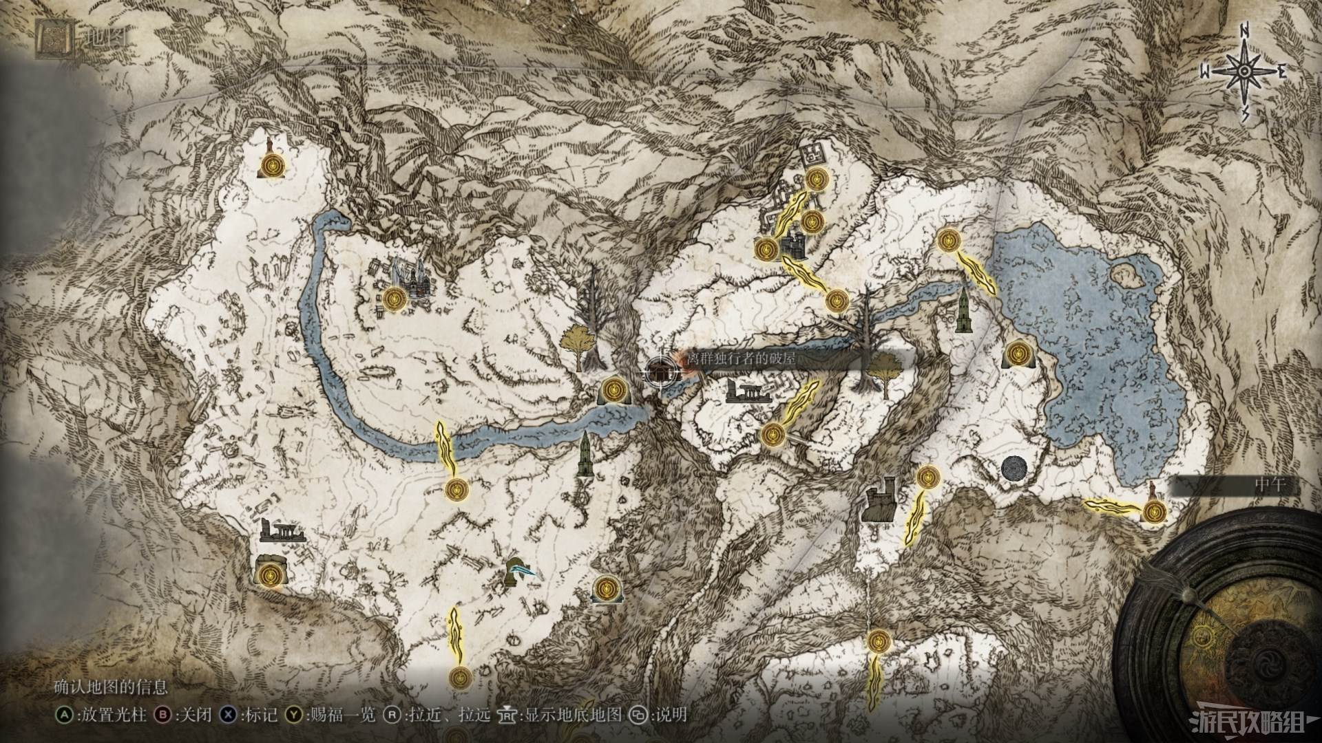 《艾爾登法環》全地圖關鍵位置 墓地、監牢、洞窟及建築位置圖_巨人山頂 - 第14張