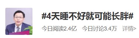 4天睡不好就可能长胖登热搜 睡眠不足导致内分泌紊乱