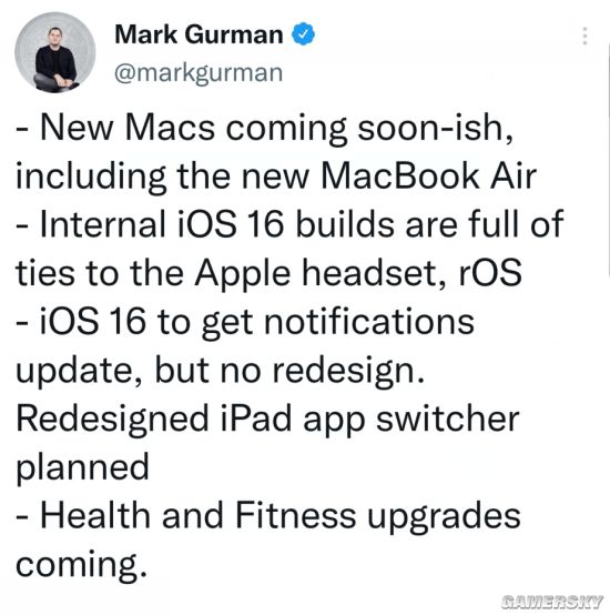消息称新款Macbook Air发布在即 iOS16迎重大升级