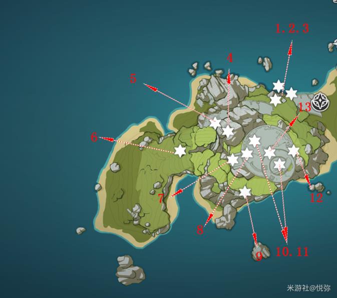 《原神》V2.8危危岛全星核收集教程 危危岛星核点位标注 - 第1张