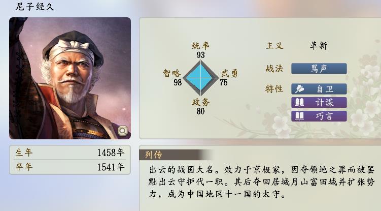 《信长之野望16新生》四维总值前100武将图鉴_1-25 - 第20张