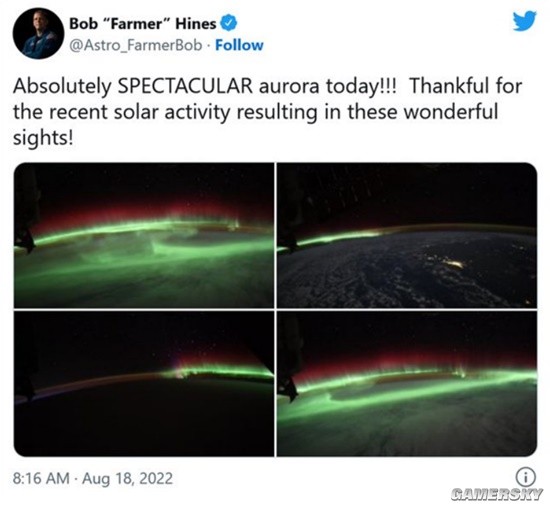 NASA宇航员分享壮丽景象：从太空拍摄的绿色极光！